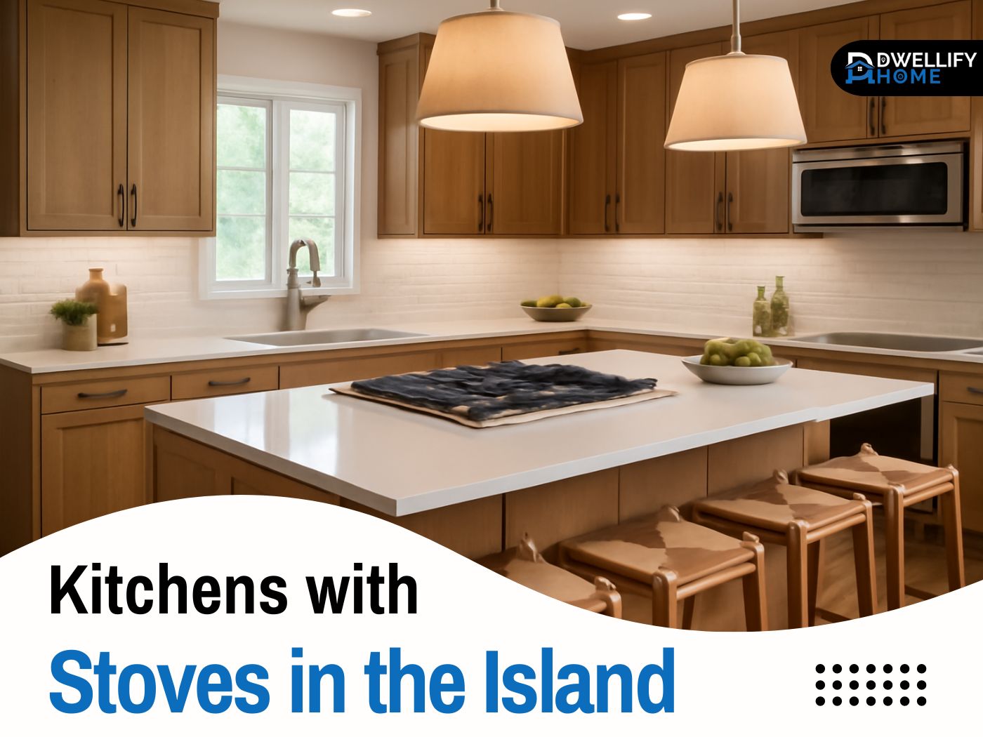 kitchens with stoves in the island