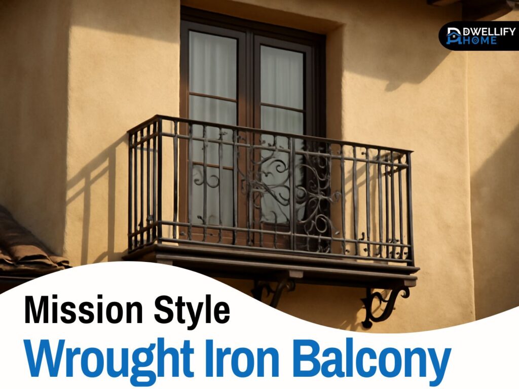 mission style wrought iron balcony