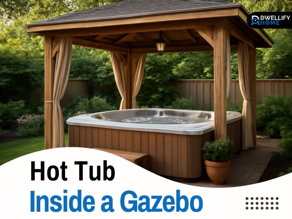 hot tub inside gazebo