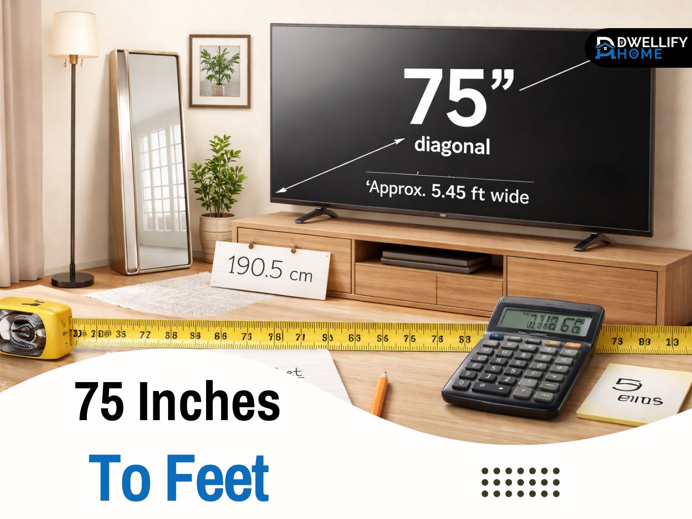 75 inches to feet