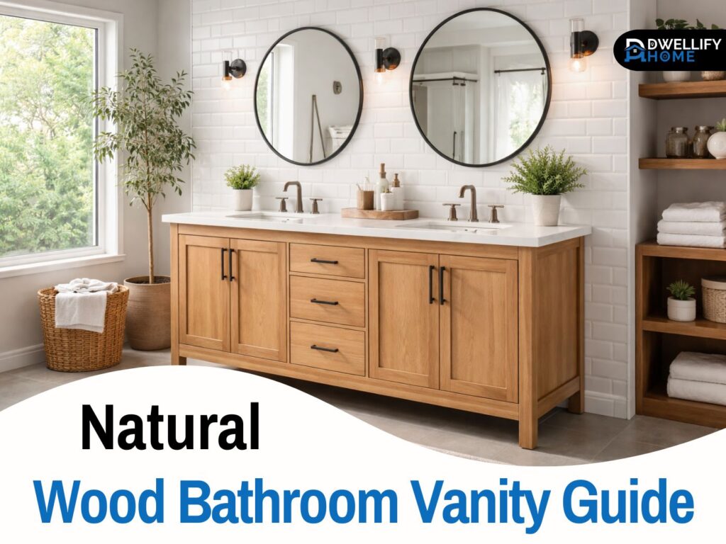 natural wood bathroom vanity