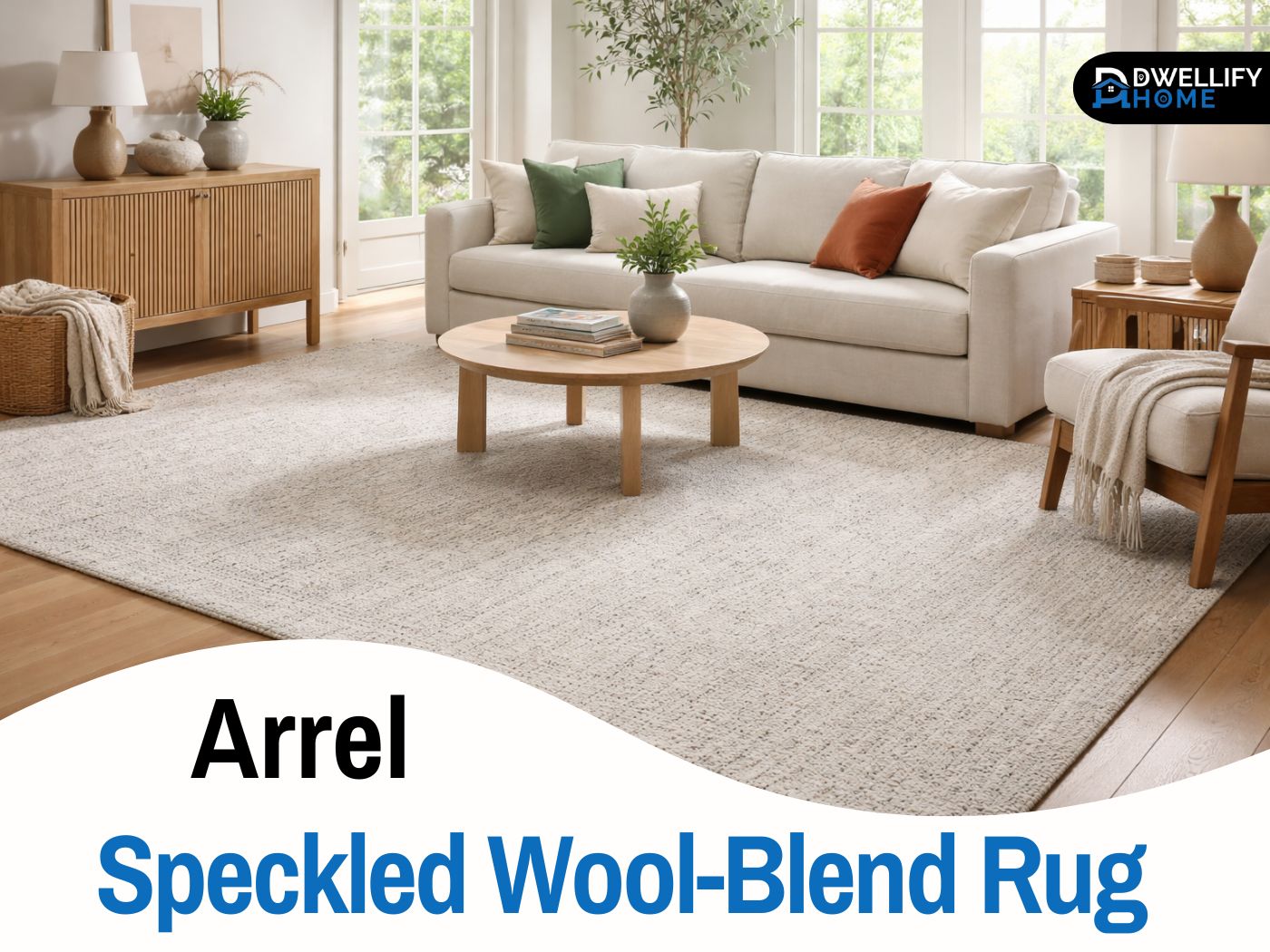 arrel speckled wool-blend rug