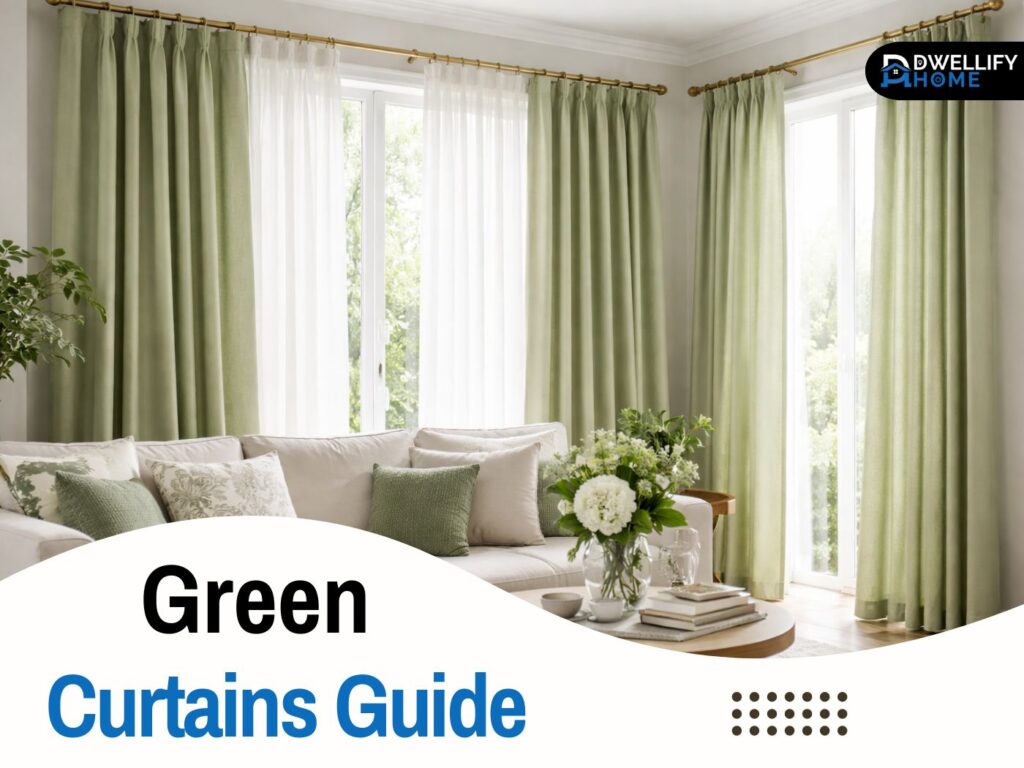 green curtains