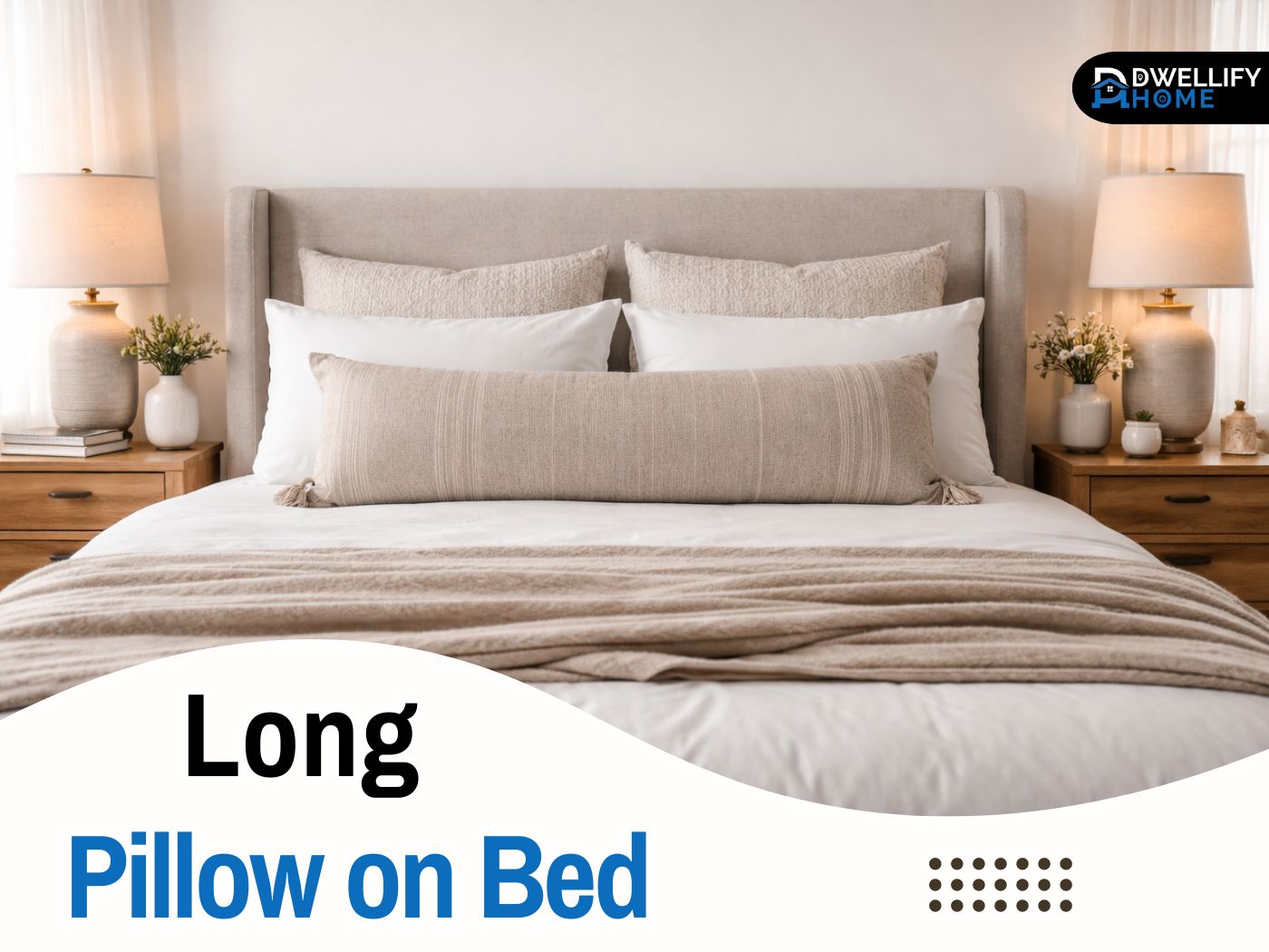 long pillow on bed