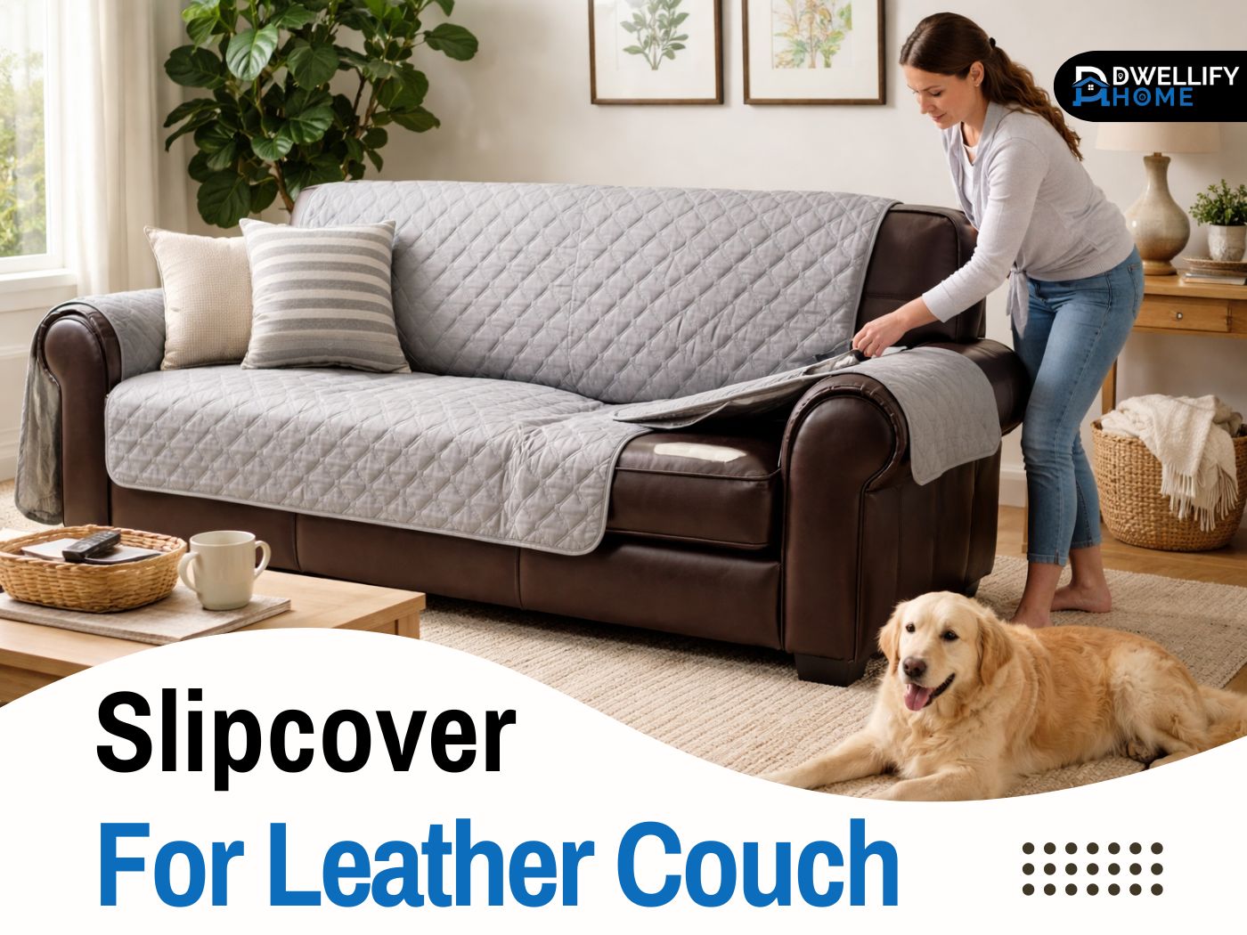 slipcover for leather couch