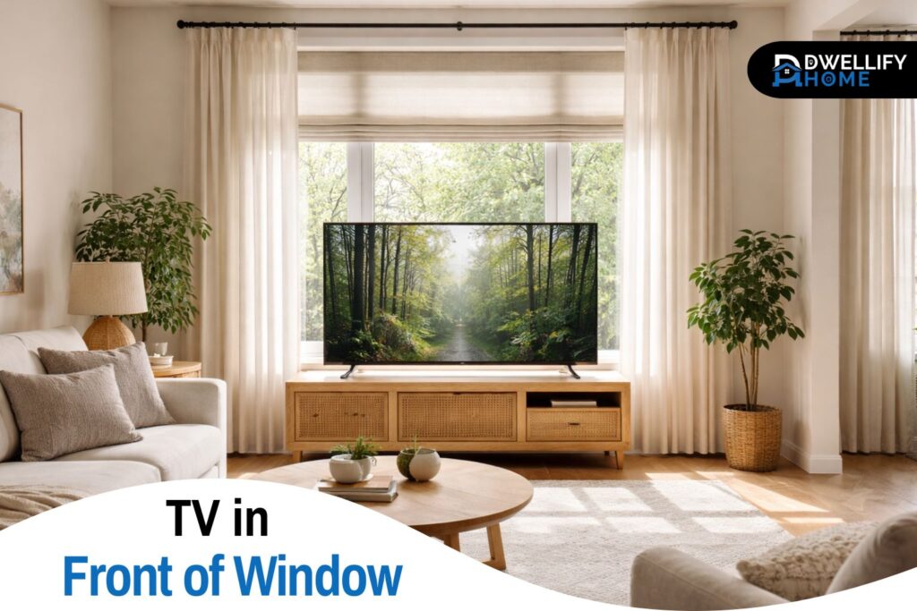 tv in front of window