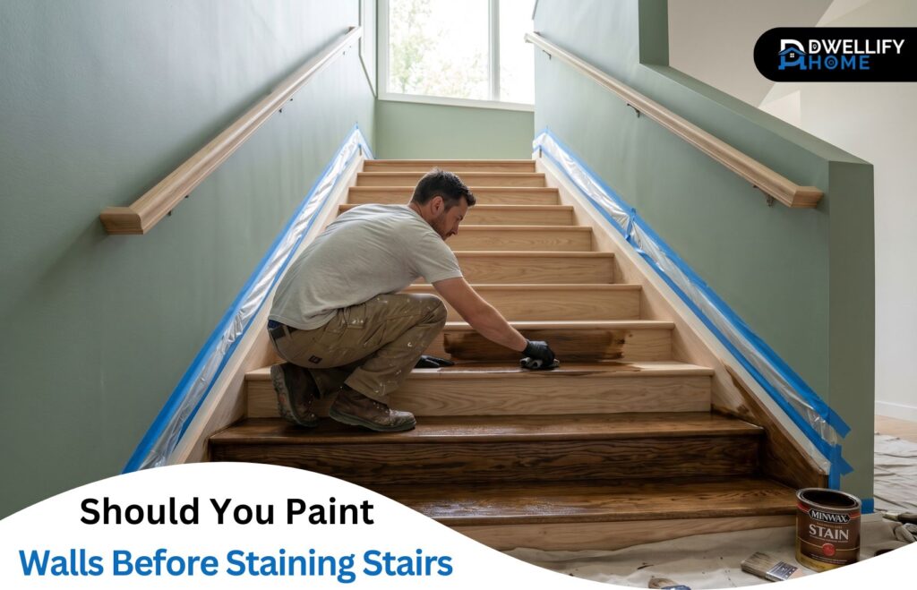 should you paint the walls before staining stairs