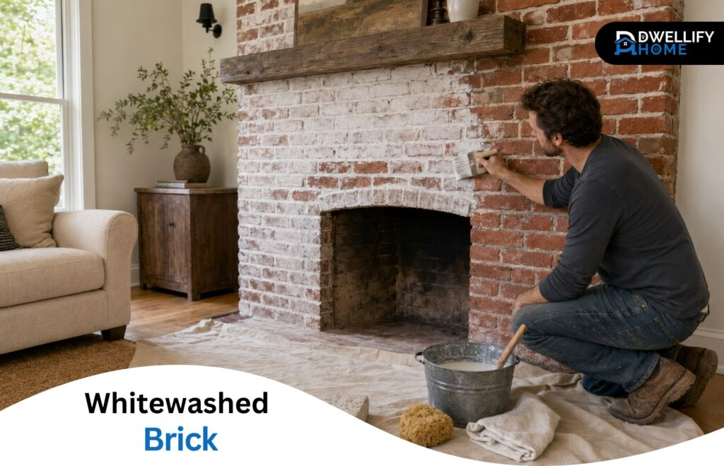 Whitewashed Brick
