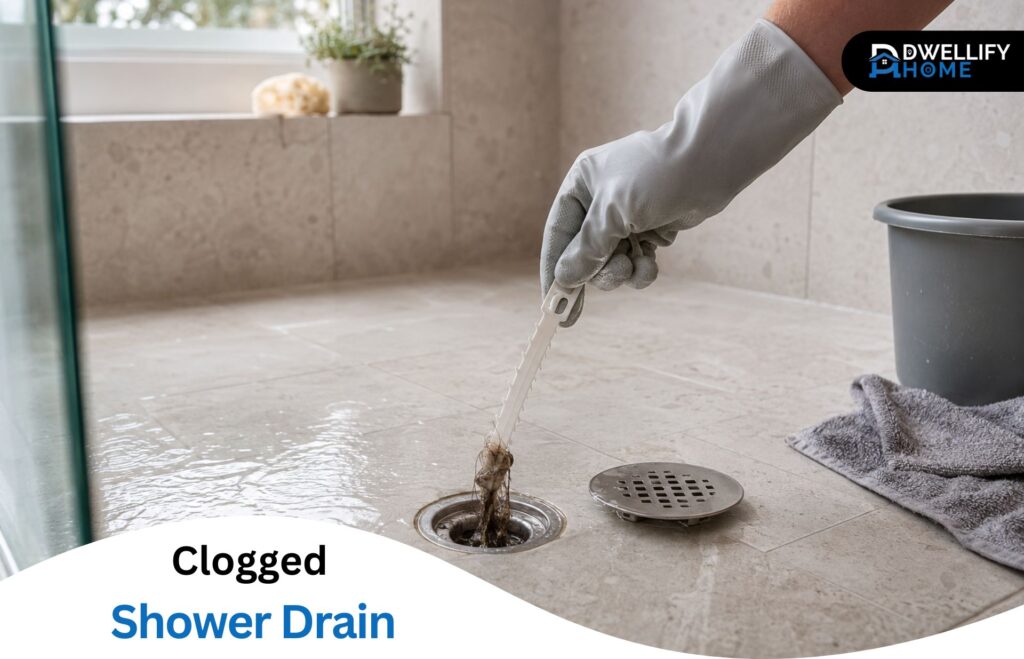 clogged shower drain