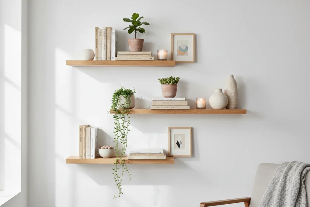 Install Floating Shelves for Style and Function