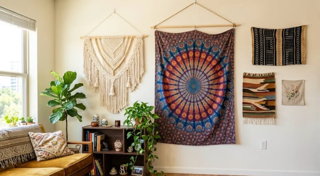 Try Large Tapestries or Fabric Art