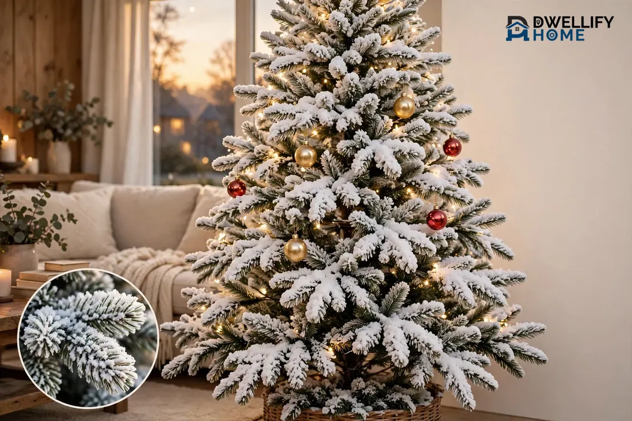 Flocked Christmas Tree Decorating Ideas That Let the Snow Shine