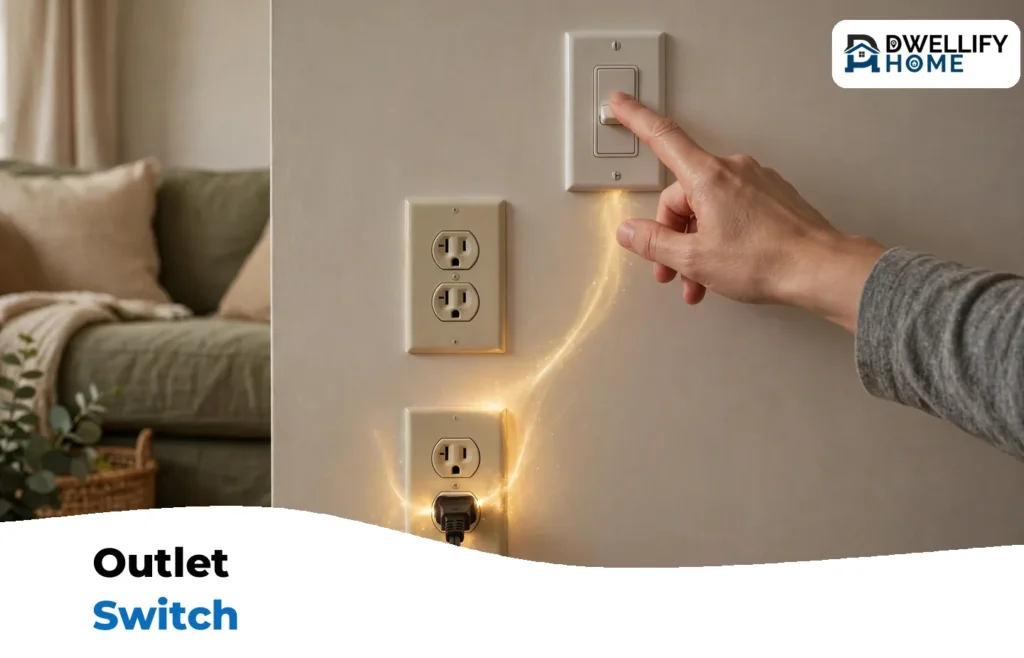 Lamp plugged into a wall outlet for the one-minute outlet switch test