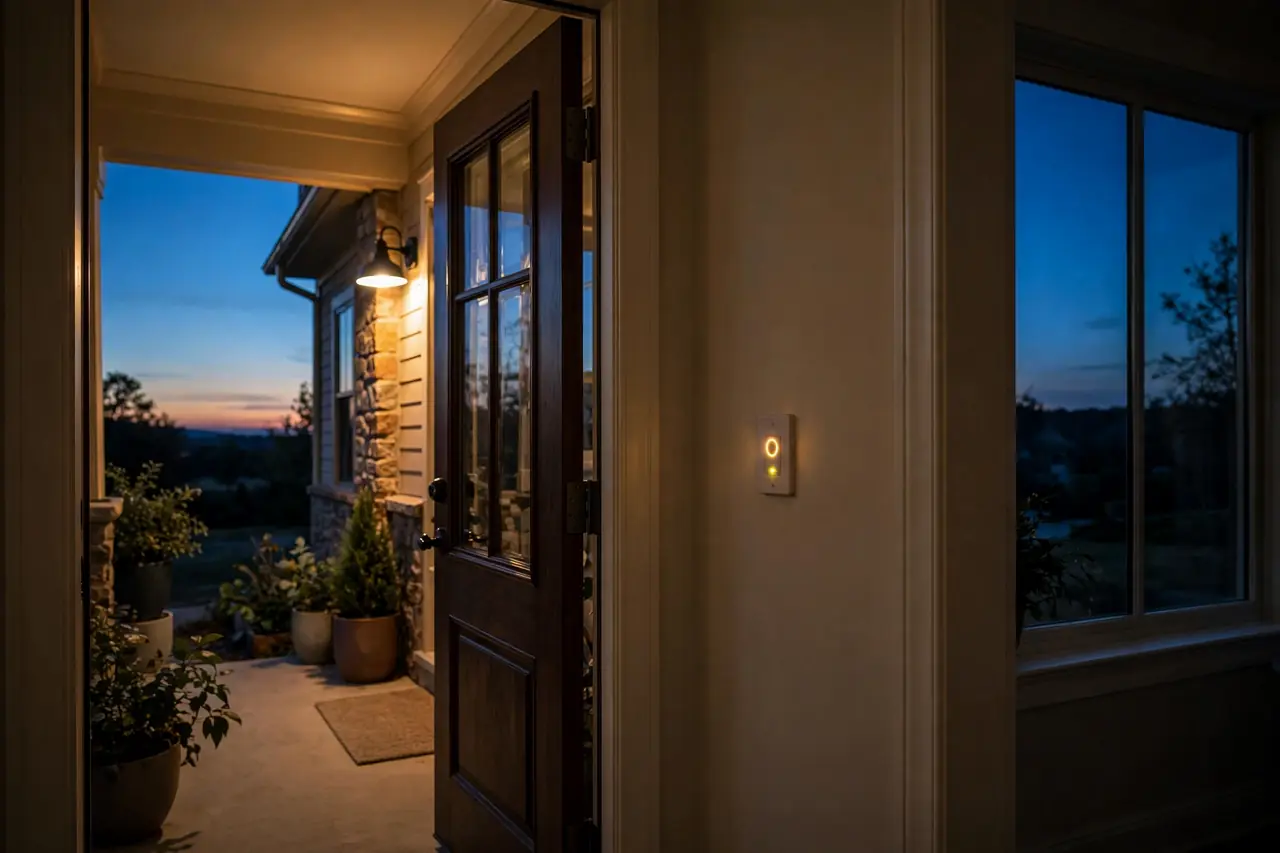 Porch light switching on by itself at sunset with a timer switch by the door